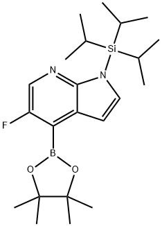 5-Fluoro-4-(4,4,5,5-tetramethyl-1,3,2-dioxaborolan -2-yl)-1-(triisopropylsilyl)-1H-pyrrolo[2,3-b]pyr 结构式