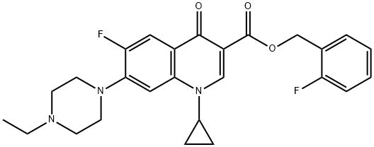 (2-氟苯基)甲基 1-环丙基-7-(4-乙基-1-哌嗪基)-6-氟-1,4-二氢-4-氧代-3-喹啉甲酸酯 结构式