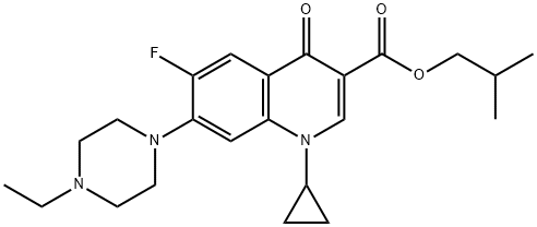 3-Quinolinecarboxylic acid, 1-cyclopropyl-7-(4-ethyl-1-piperazinyl)-6-fluoro-1,4-dihydro-4-oxo-, 2-Methylpropyl ester 结构式