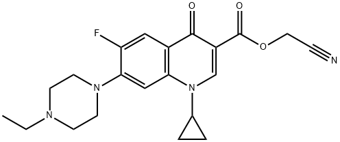 3-Quinolinecarboxylic acid, 1-cyclopropyl-7-(4-ethyl-1-piperazinyl)-6-fluoro-1,4-dihydro-4-oxo-, cyanoMethyl ester 结构式