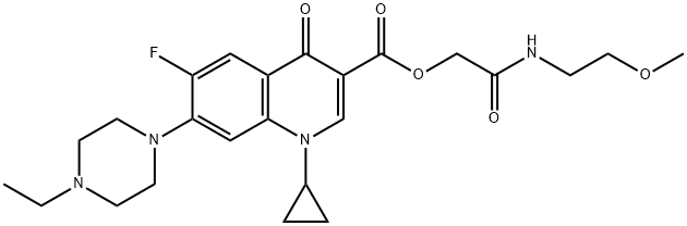 2-[(2-甲氧基乙基)氨基]-2-氧代乙基 1-环丙基-7-(4-乙基-1-哌嗪基)-6-氟-1,4-二氢-4-氧代-3-喹啉甲酸酯 结构式