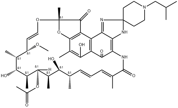 25-O-去乙酰基-23-O-乙酰基利福布汀 结构式