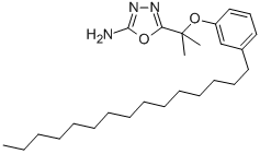 1,3,4-Oxadiazol-2-amine, 5-(1-methyl-1-(3-pentadecylphenoxy)ethyl)- 结构式