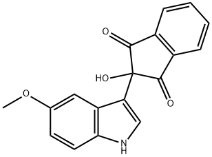 2-Hydroxy-2-(5-methoxy-1H-indol-3-yl)-indan-1,3-dione 结构式