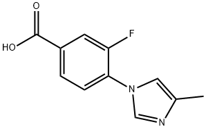 3-氟-4-(4-甲基-1H-咪唑-1-基)苯甲酸 结构式