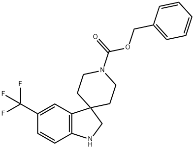 5-(三氟甲基)螺[二氢吲哚-3,4'-哌啶]-1'-羧酸苄酯 结构式
