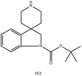 螺[3H-吲哚-3,4'-哌啶]-1(2H)-甲酸, 1,1-二甲基乙酯, 盐酸盐 结构式