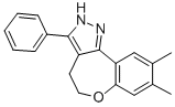 4,5-Dihydro-8,9-dimethyl-3-phenyl-2H-(1)benzoxepino(5,4-c)pyrazole 结构式