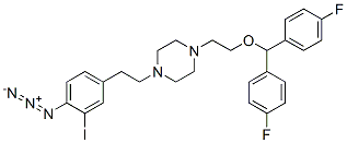 1-(2-(bis-(4-fluorophenyl)methoxy)ethyl)-4-(2-(4-azido-3-iodophenyl)ethyl)piperazine 结构式