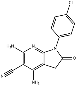 4,6-二氨基-1-(4-氯苯基)-2-氧代-2,3-二氢-1H-吡咯并[2,3-B]吡啶-5-甲腈 结构式