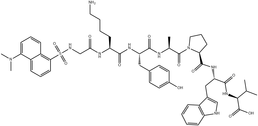 dansyl-glycyl-lysyl-tyrosyl-alanyl-prolyl-tryptophyl-valine 结构式