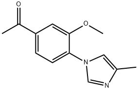 1-[3-methoxy-4-(4-methyl-1H-imidazol-1-yl)phenyl]ethanone 结构式