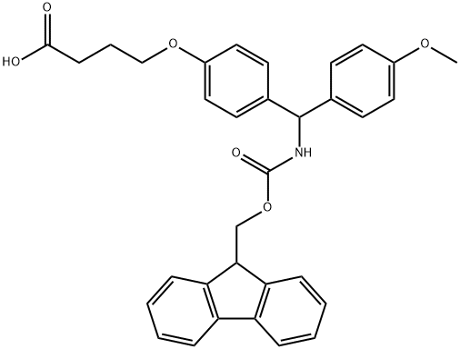 FMOC-4-METHOXY-4'-(GAMMA-CARBOXYPROPYLOXY)-BENZHYDRYLAMINE 结构式