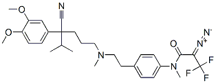 2-(3,4-dimethoxyphenyl)-2-isopropyl-5-(N-(4-(N-methyl-2-diazo-3,3,3-trifluoropropionamido)phenethyl)methylamino)valeronitrile 结构式