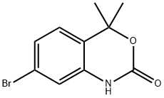 7-溴-1,4-二氢-4,4-二甲基-2H-3,1-苯并恶嗪-2-酮 结构式