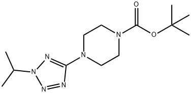 4-(2-异丙基-2H-1,2,3,4-四唑-5-基)哌嗪-1-羧酸叔丁酯 结构式