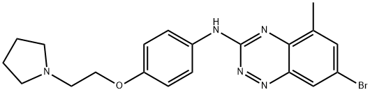 1,2,4-Benzotriazin-3-aMine, 7-broMo-5-Methyl-N-[4-[2-(1-pyrrolidinyl)ethoxy]phenyl]- 结构式