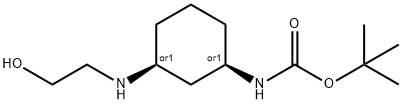 (1S,3R)-3-(2-羟乙基氨基)环己基氨基甲酸叔丁酯 结构式