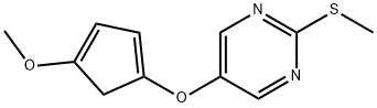2-(甲硫基)-5-[(4-甲氧基-1,3-环戊二烯-1-基)氧基]嘧啶 结构式
