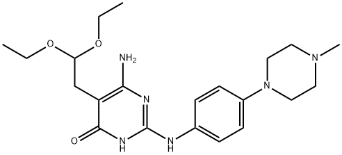4(3H)-PyriMidinone, 6-aMino-5-(2,2-diethoxyethyl)-2-[[4-(4-Methyl-1-piperazinyl)phenyl]aMino]- 结构式