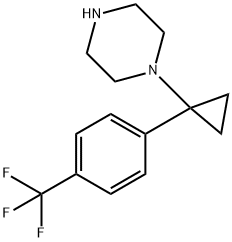 1-(1-(4-(TRIFLUOROMETHYL)PHENYL)CYCLOPROPYL)PIPERAZINE 结构式