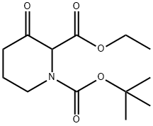 N-BOC-3-氧代哌啶-2-甲酸乙酯 结构式