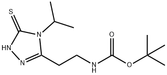 (2-(4-异丙基-5-硫代-4,5-二氢-1H-1,2,4-三唑-3-基)乙基)氨基甲酸叔丁酯 结构式