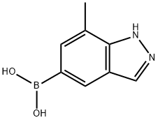 7-甲基吲唑-5-硼酸 结构式