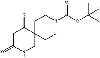 3,5-二氧代-2,9-二氮杂螺[5.5]十一烷-9-羧酸叔丁酯 结构式