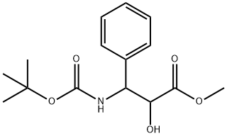 (2R,3S)-N-叔丁氧羰基-3-苯基异丝氨酸甲酯 结构式