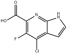 4-氯-5-氟-1H-吡咯并[2,3-B]吡啶-6-甲酸 结构式