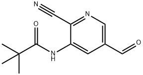 N-(2-Cyano-5-formylpyridin-3-yl)pivalamide 结构式