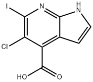 5-Chloro-6-iodo-1H-pyrrolo[2,3-b]pyridine-4-carboxylic acid 结构式