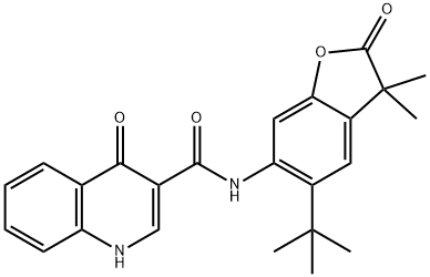 3-QuinolinecarboxaMide, N-[5-(1,1-diMethylethyl)-2,3-dihydro-3,3-diMethyl-2-oxo-6-benzofuranyl]-1,4-dihydro-4-oxo- 结构式