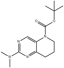 5-BOC-2-(二甲基氨基)-5,6,7,8-四氢吡啶并[3,2-D]嘧啶 结构式