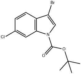 3-溴-6-氯-1H-吲哚-1-甲酸叔丁酯 结构式