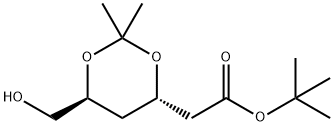 (4R-Cis)-6-羟甲基-2,2-二甲基-1,3-二氧六环-4-乙酸叔丁酯 结构式
