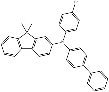 N-[1,1`-联苯]-4-基-N-(4-溴苯肼)-9,9-二甲基-9H-芴-2-胺 结构式