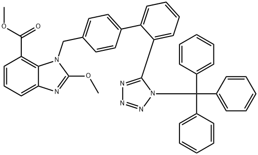 坎地沙坦酯甲酯N1-TRITYL含甲氧基类似物 结构式