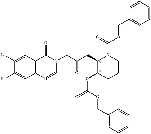 N,O-Bis(benzyloxycarbonyl) Halofuginone 结构式