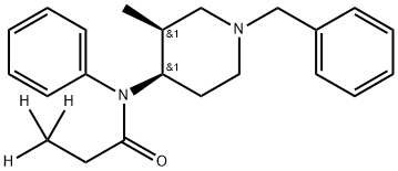 rac-cis-1-Benzyl-2-methyl-4-(N-propananilido)piperidine-d3 结构式