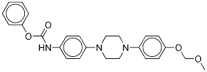 4-[4-(4-O-Methoxymethyl-4-hydroxyphenyl)-1-piperazinyl]phenyl]carbamic Acid-d4 Phenyl Ester 结构式