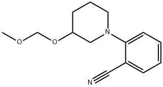 rac-1-[2-(Cyano)phenyl]-3-O-methoxymethyl-3-piperidinol 结构式