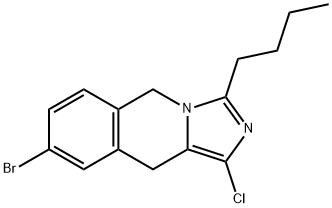 8-Bromo-3-butyl-1-chloro-5,10-dihydro-imidazo[1,5-b]isoquinoline 结构式