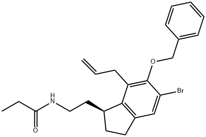 (S)-N-[2-[7-Allyl-5-bromo-6-benzyloxy-2,3-dihydro-1H-inden-1-yl]ethyl]propanamide 结构式