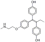 (E/Z)-4,4’-Dihydroxy-N-desmethyl Tamoxifen-d3 结构式