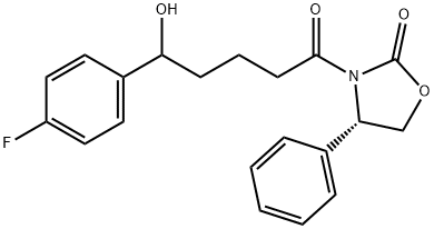 2-Oxazolidinone, 3-[5-(4-fluorophenyl)-5-hydroxy-1-oxopentyl]-4-phenyl-, (4S)- 结构式