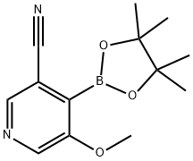 5-甲氧基-4-(4,4,5,5-四甲基-1,3,2-二氧硼杂环戊烷-2-基)烟腈 结构式