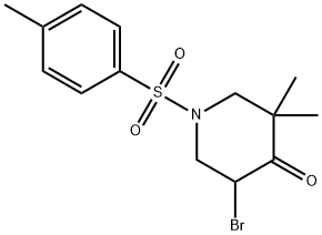 5-溴-3,3-二甲基-1-甲苯磺酰哌啶-4-酮 结构式