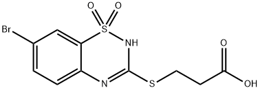 3-[(7-Bromo-2H-1,2,4-benzothiadiazine 1,1-dioxide)-3-ylthio]propanoic acid 结构式